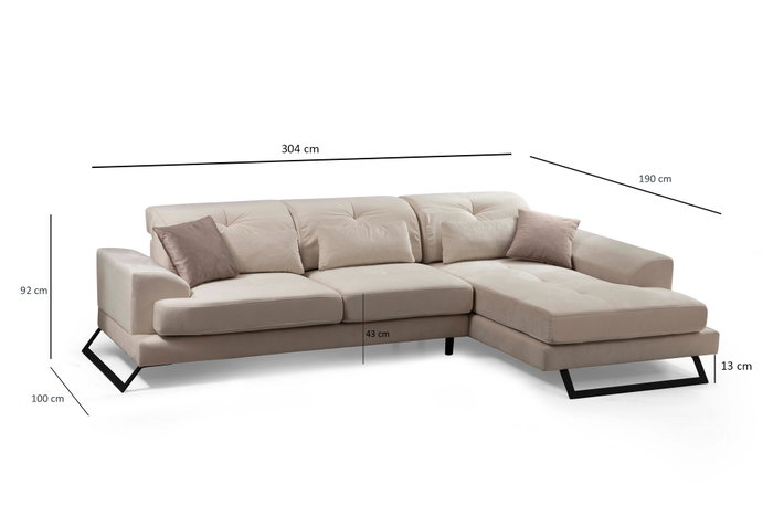 Atelier Del Sofa Frido Corner Right (L3+Chl) - Ecru Atelier Del Sofa Frido Corner Right (L3+Chl) - Ecru